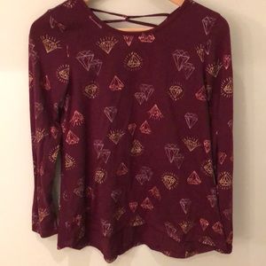 Girls Maroon long sleeve top